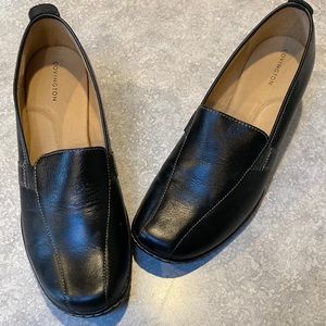 Shoes, slip on leather upper